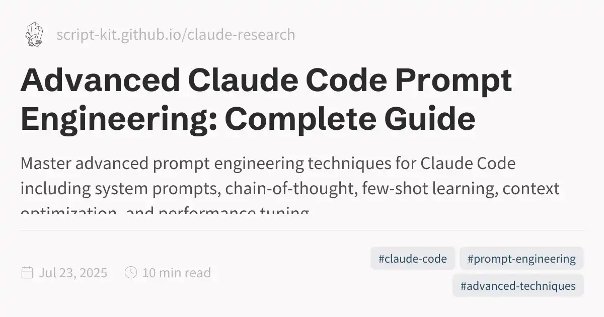 Advanced Claude Code Prompt Engineering: Complete Guide