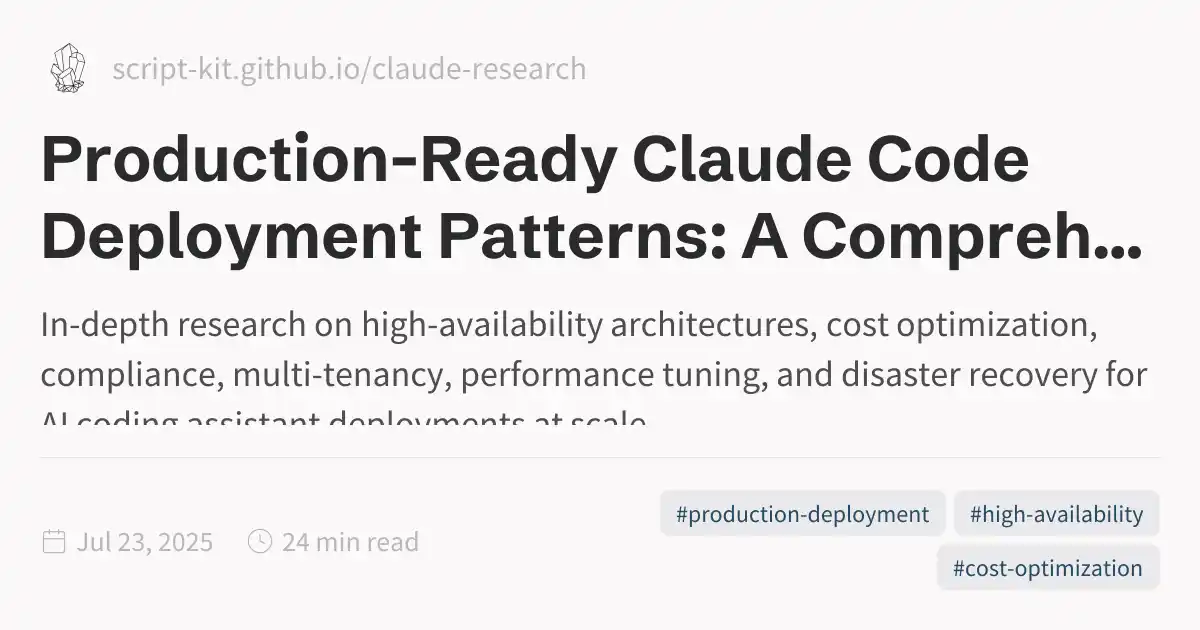 Production-Ready Claude Code Deployment Patterns: A Comprehensive Guide ...